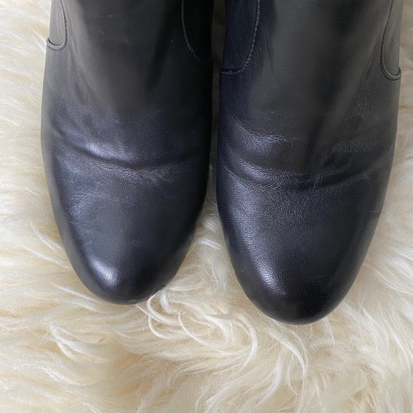 Robert Clergerie Black Toots Leather Wedge Ankle Boots 37 - Picture 8 of 16